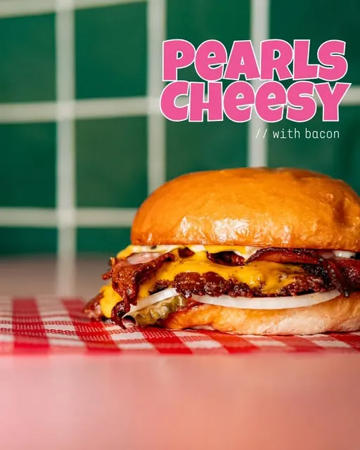 Pearls Cheesy with bacon on green tile