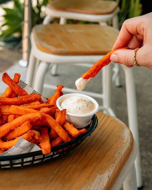 Sweet potato fry in truffle mayo
